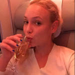 Donna Vekic in a airplain